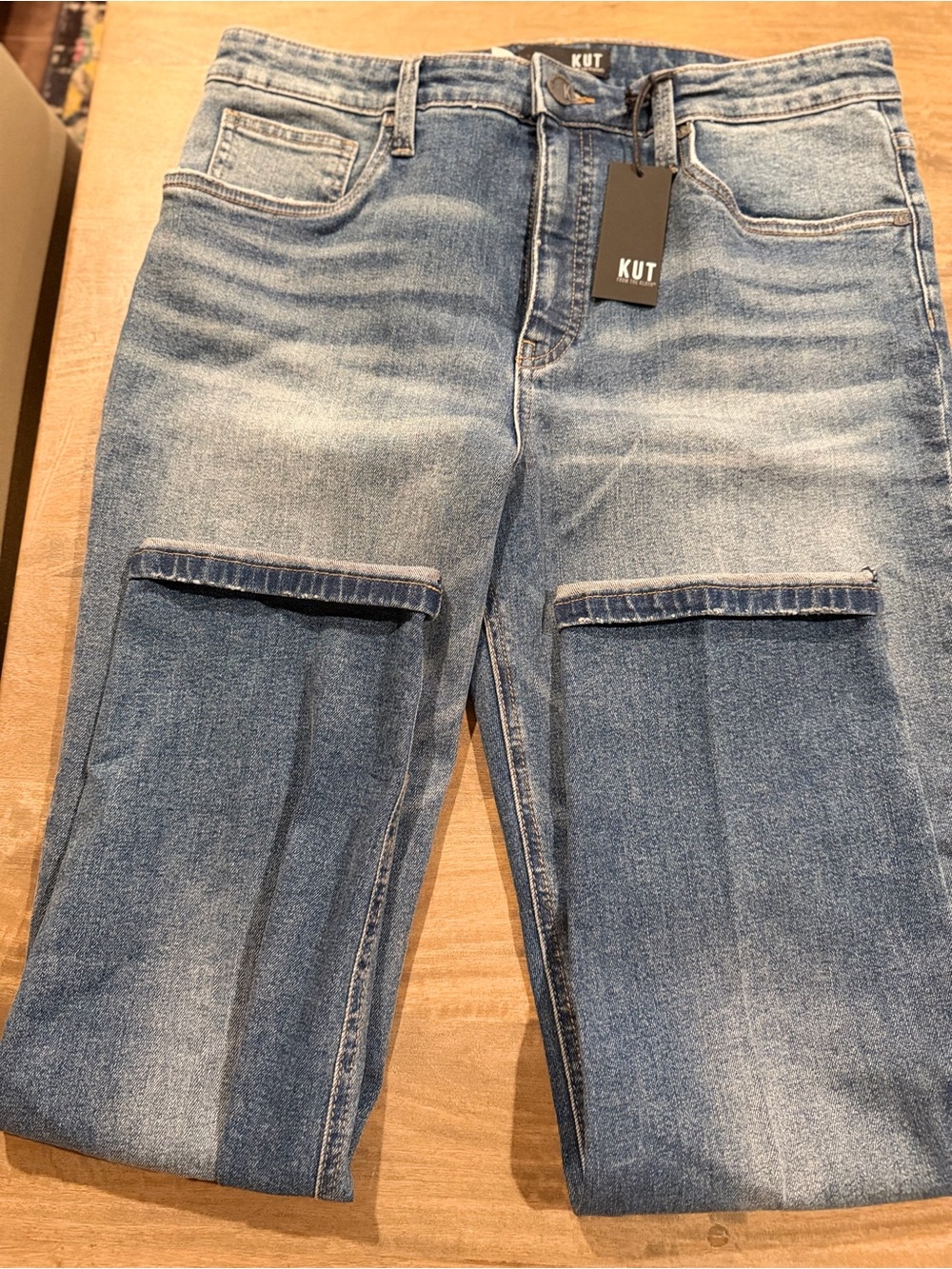 Kut from the Kloth Rachael High Rise Mom Jeans in Blue Wash - Picture 3 of 8